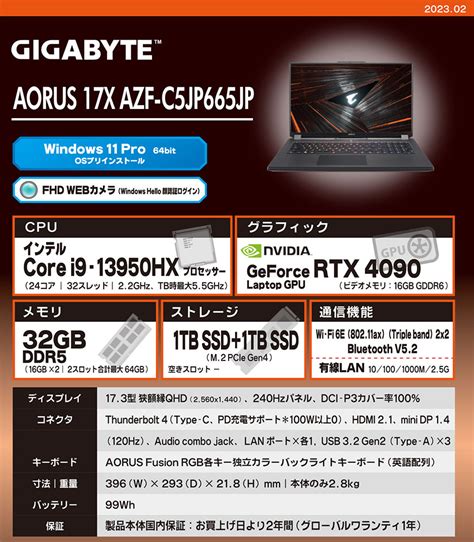 Gigabyte AORUS 17X AZF