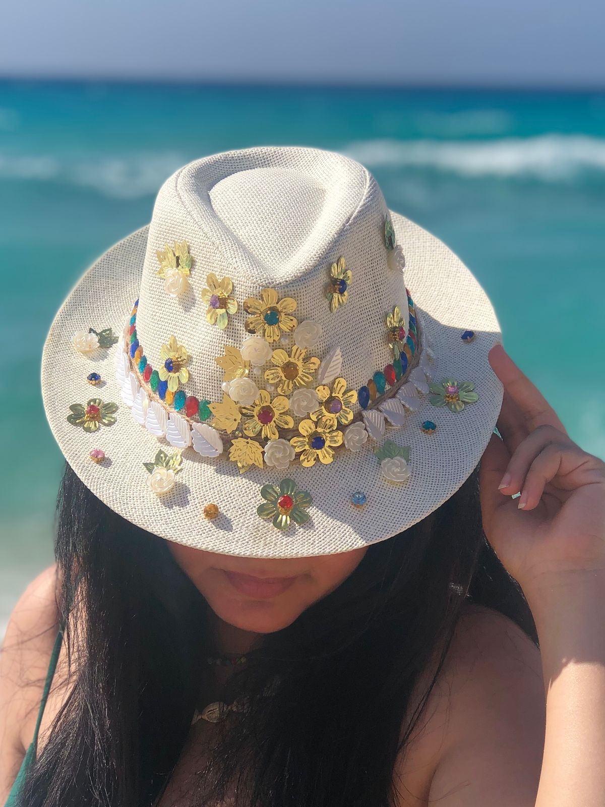 Golden flowers hat 1 Golden flowers hat