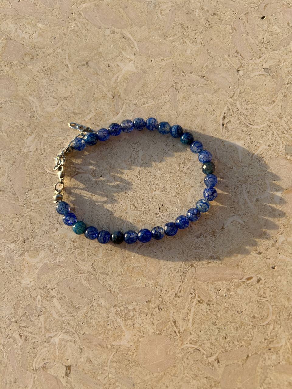 Blue agate bracelet 1 Blue agate bracelet