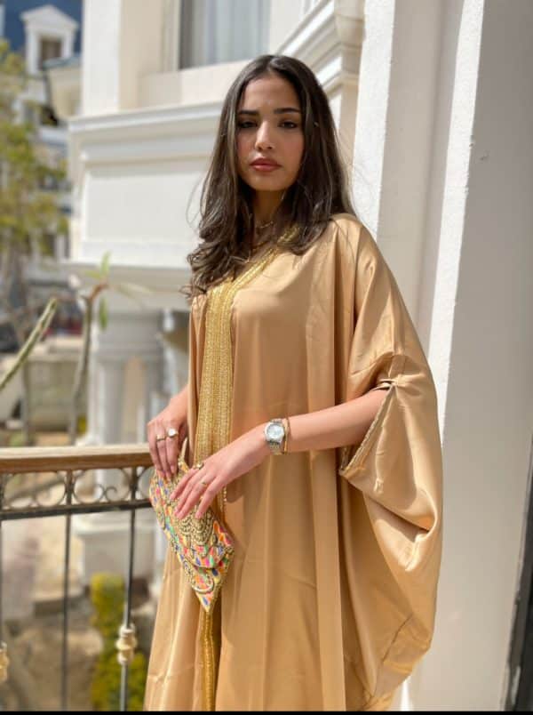 Golden kaftan with gold embroidery