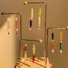 color cascade earrings - Natural Agate stones and 14K  gold filled wires