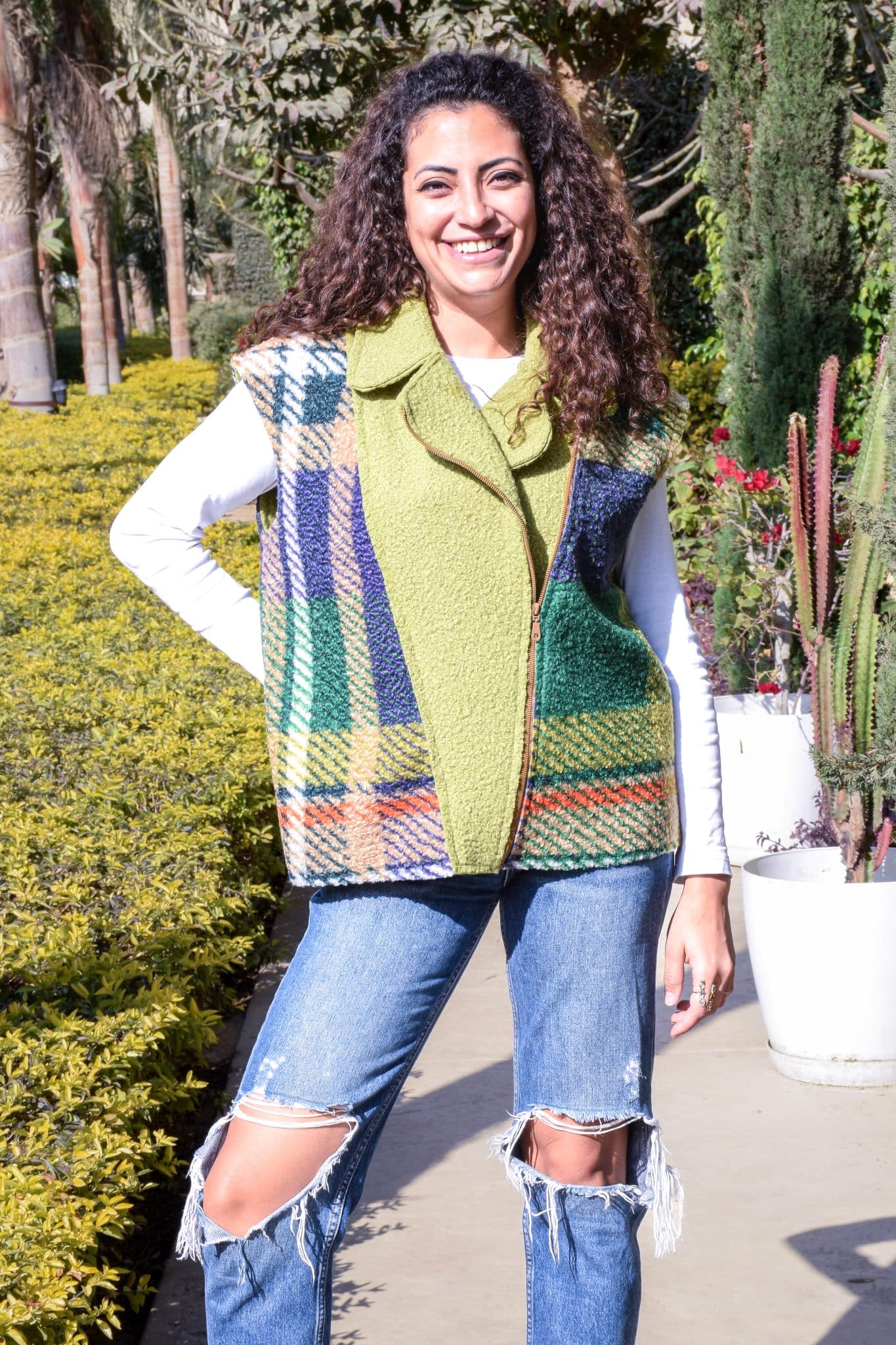 Green wool vest 1 Green wool vest