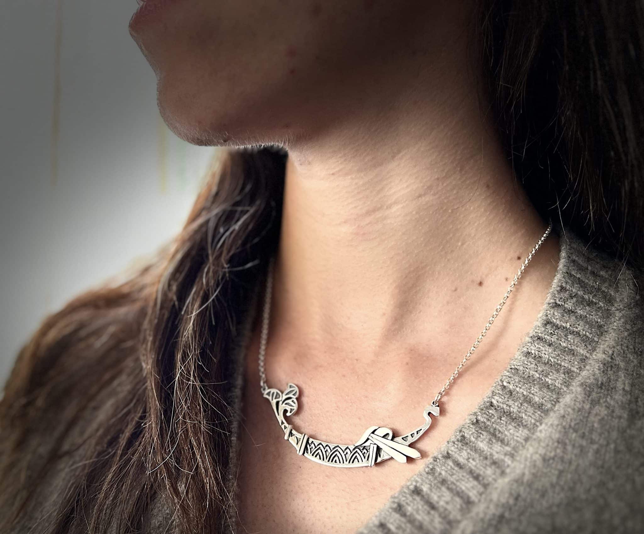 Pharaonic boat silver necklace 1 Pharaonic boat silver necklace