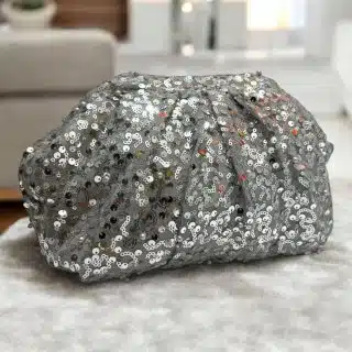 pearly silver pouch