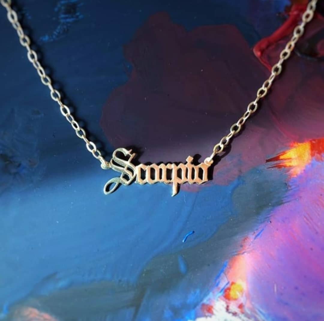 Zodiac sign necklace (Gothic font) 3 Screenshot 20250322 014112 Instagram