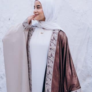 Linen Kaftan with a touch of Arabic Calligraphy