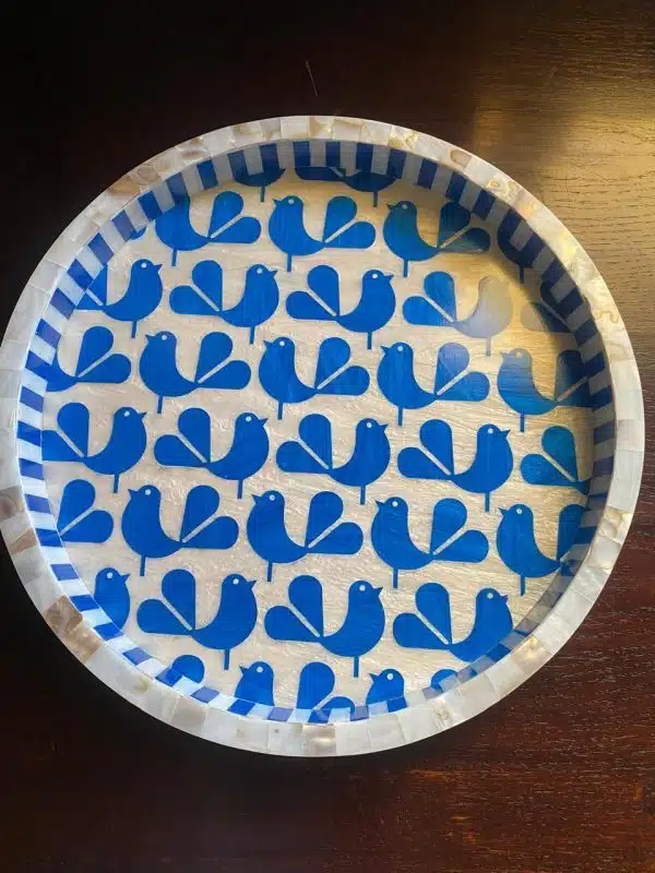 mother of pearl circle -Blue bird KT-C-08-35