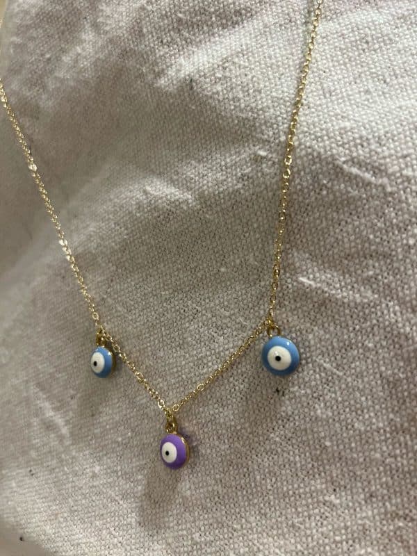 Golden evil eye necklace