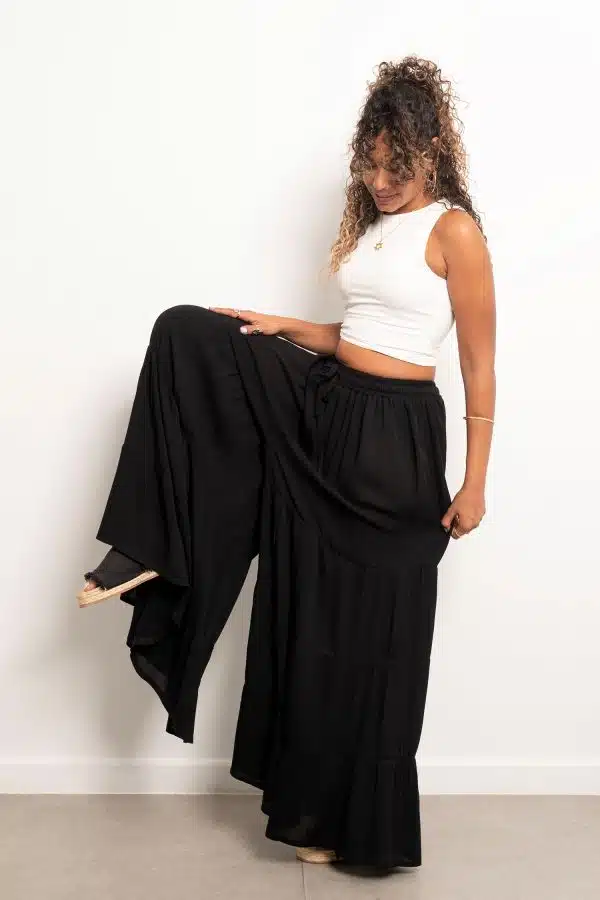 Black Tier Pants