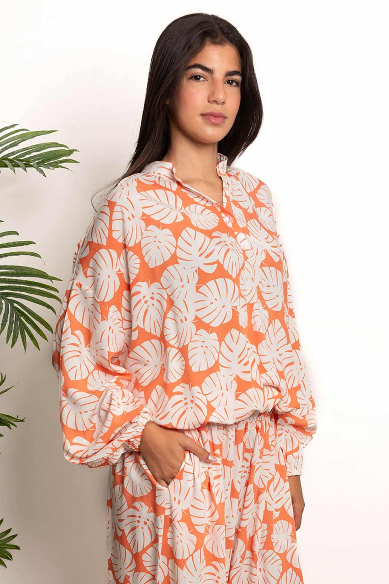 Orange Leaves Blouse 1 Orange Leaves Blouse