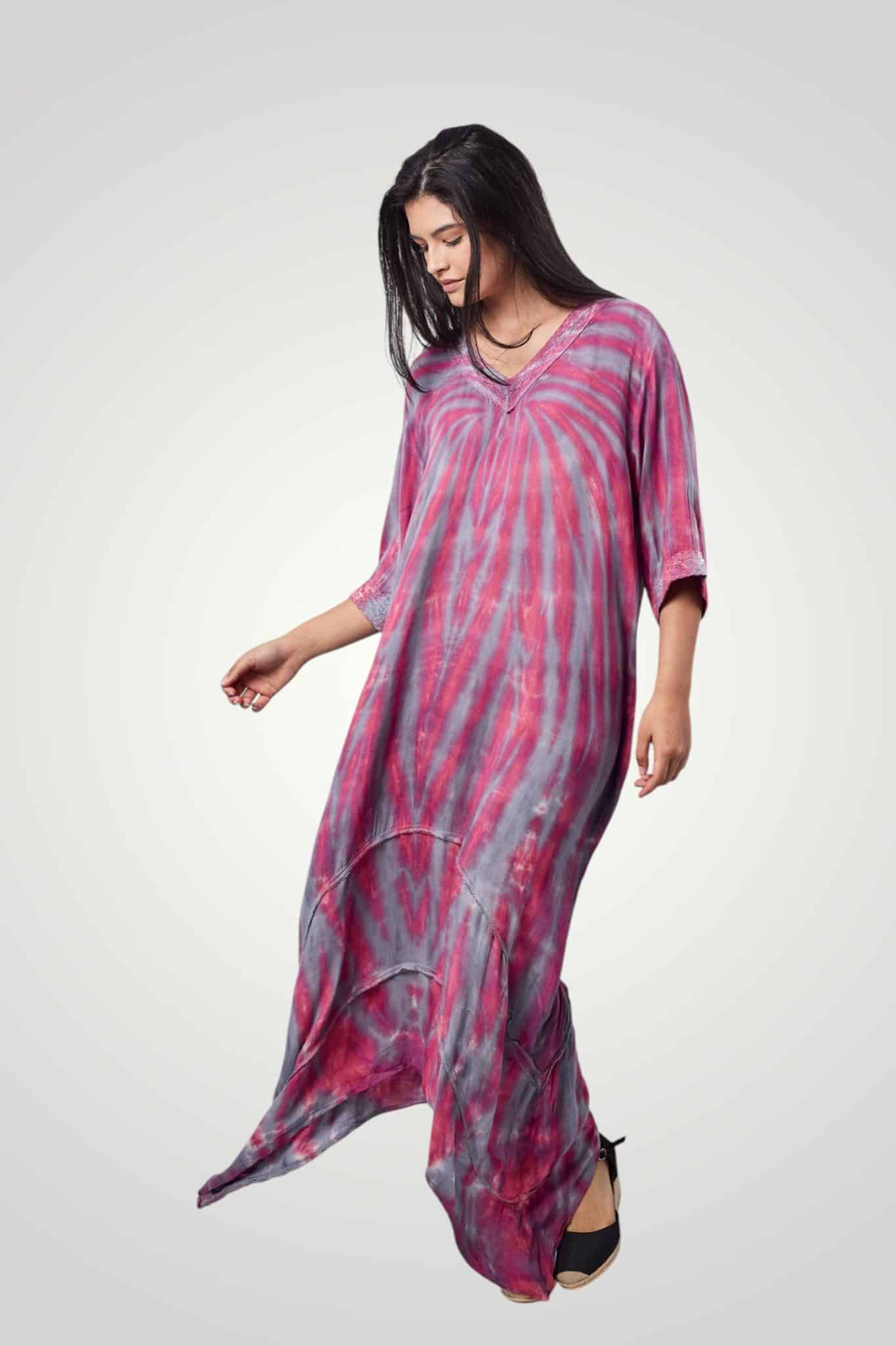 Fuschia Tie Dye Dress 3 076A2777 Photoroom scaled
