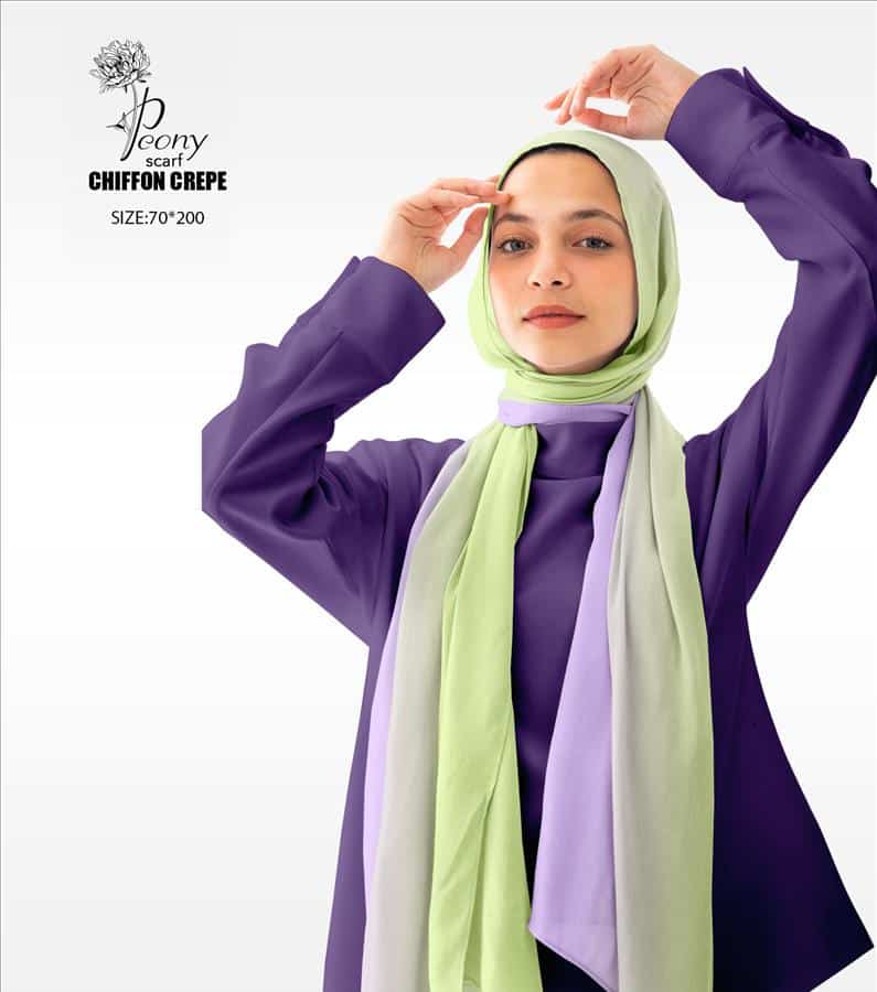 Gradient Purple & Lemon Scarf 1 Gradient Purple & Lemon Scarf