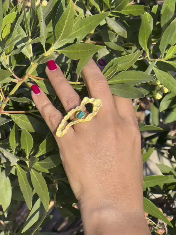 Handmade Gold Platted Sterling Silver Ring (Code 952)