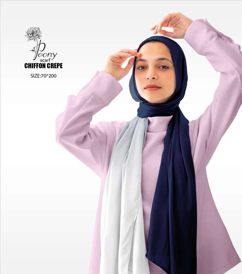 Gradient Navy Blue & White Scarf 1 Gradient Navy Blue & White Scarf