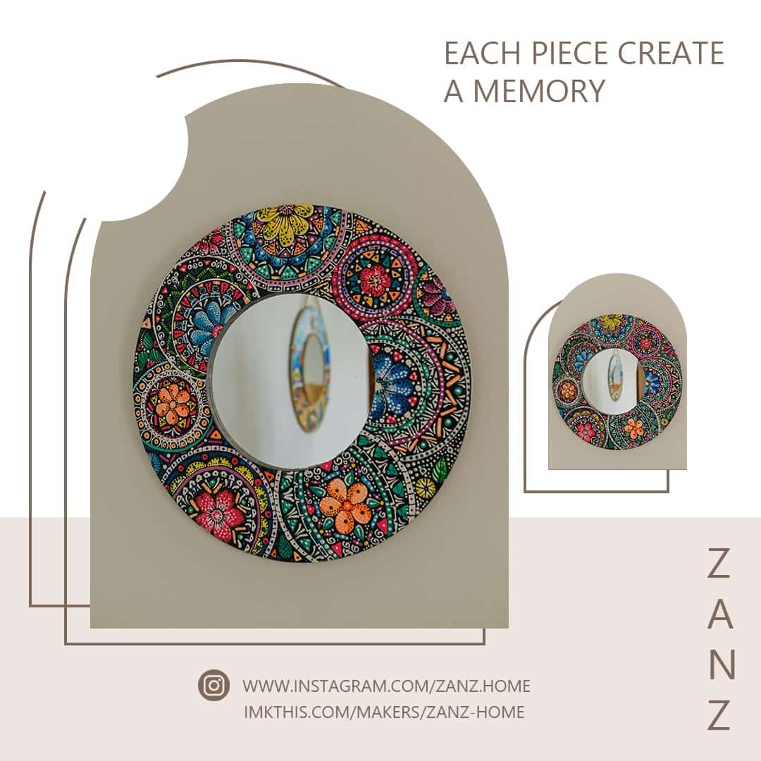 Hand painted house mirror 1 Hand painted house mirror