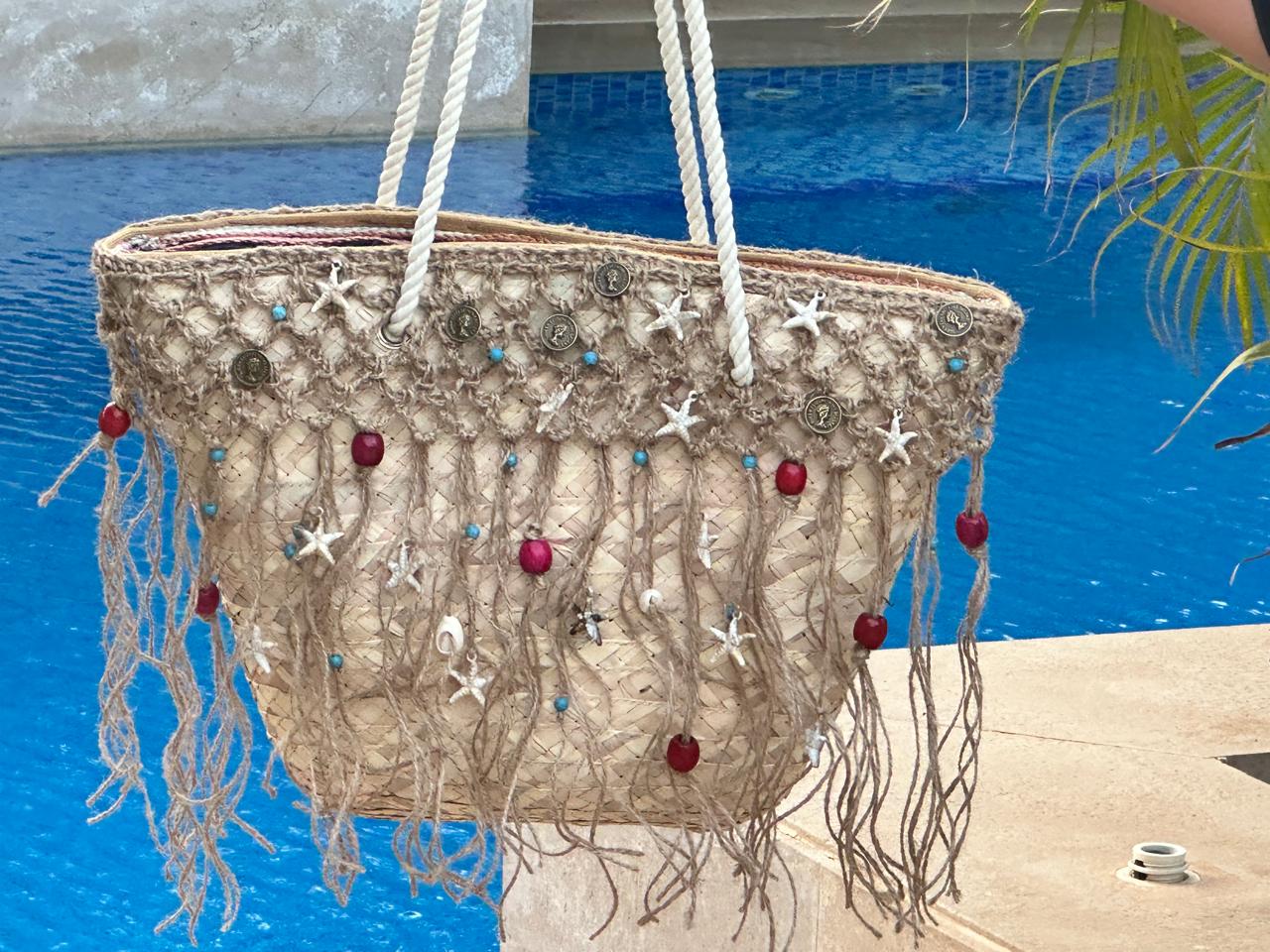 Sea life inspired large beach bag 1 Sea life inspired large beach bag