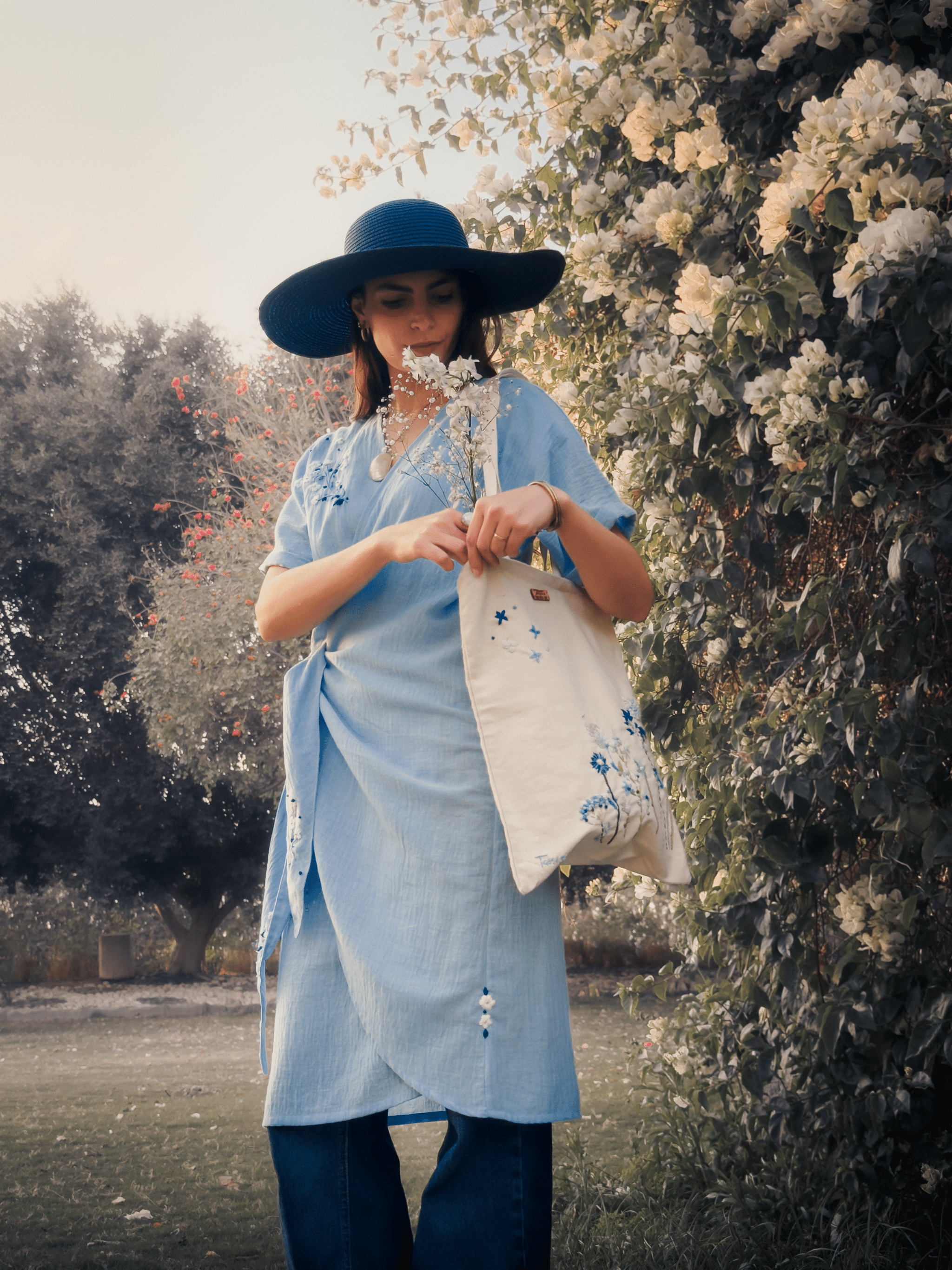 Blue Cherry Blossom Wrap Dress 3 IMG 0846