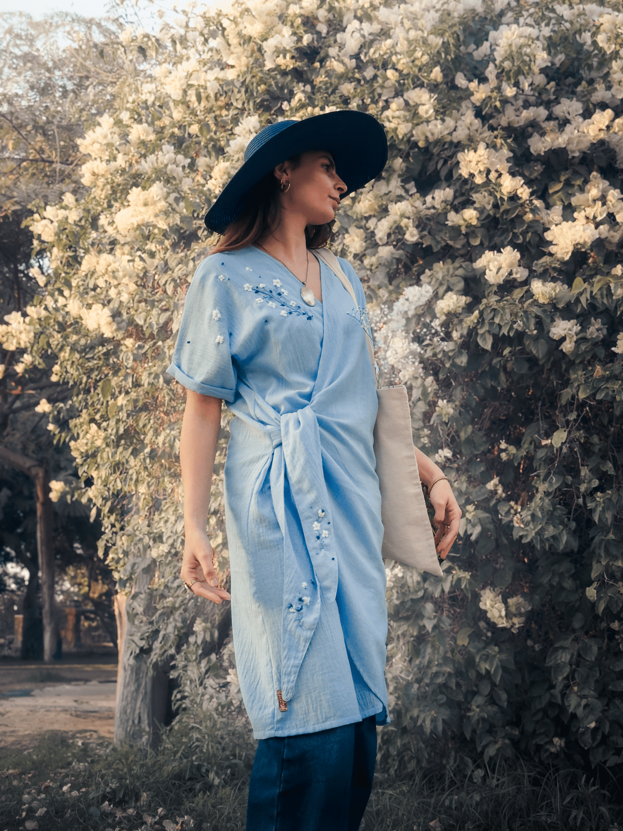 Blue Cherry Blossom Wrap Dress 4 IMG 0849
