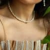 Serene necklace - basic white pearl necklace