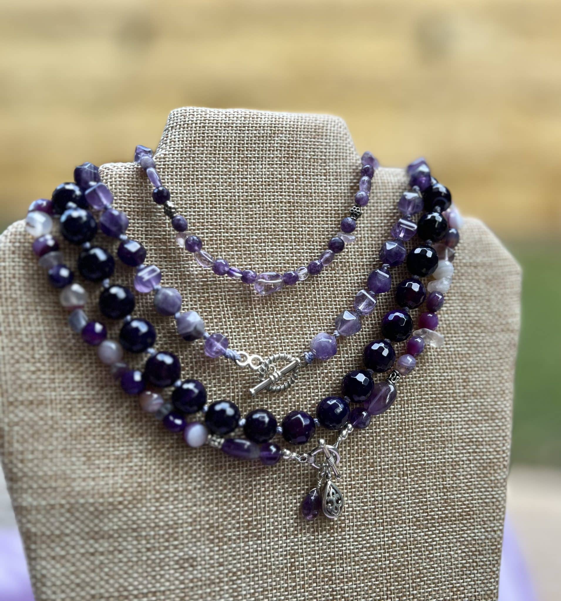 Multi shaped beads, amethyst necklaces. 3 IMG 3469 scaled