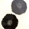 black and silver leaves