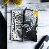 long wallet genuine leather black and white