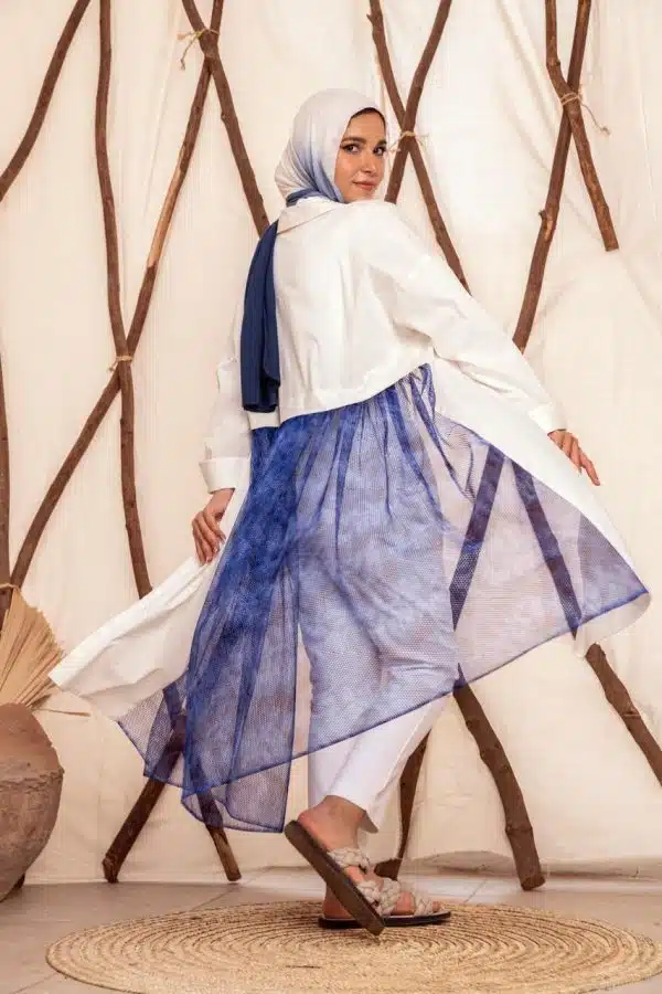 Net Poplin Long shirt
