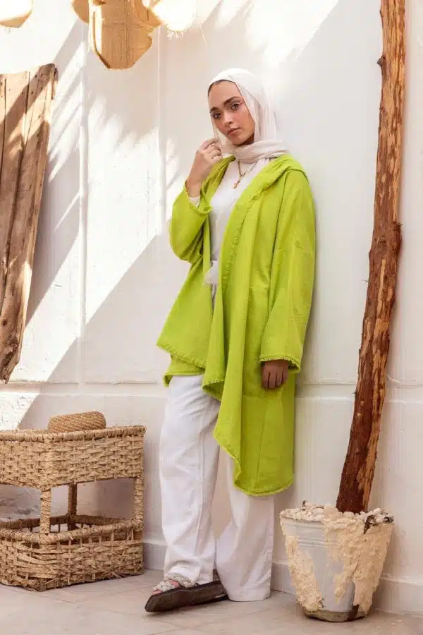 Neon Asymmetrical linen Cardigan