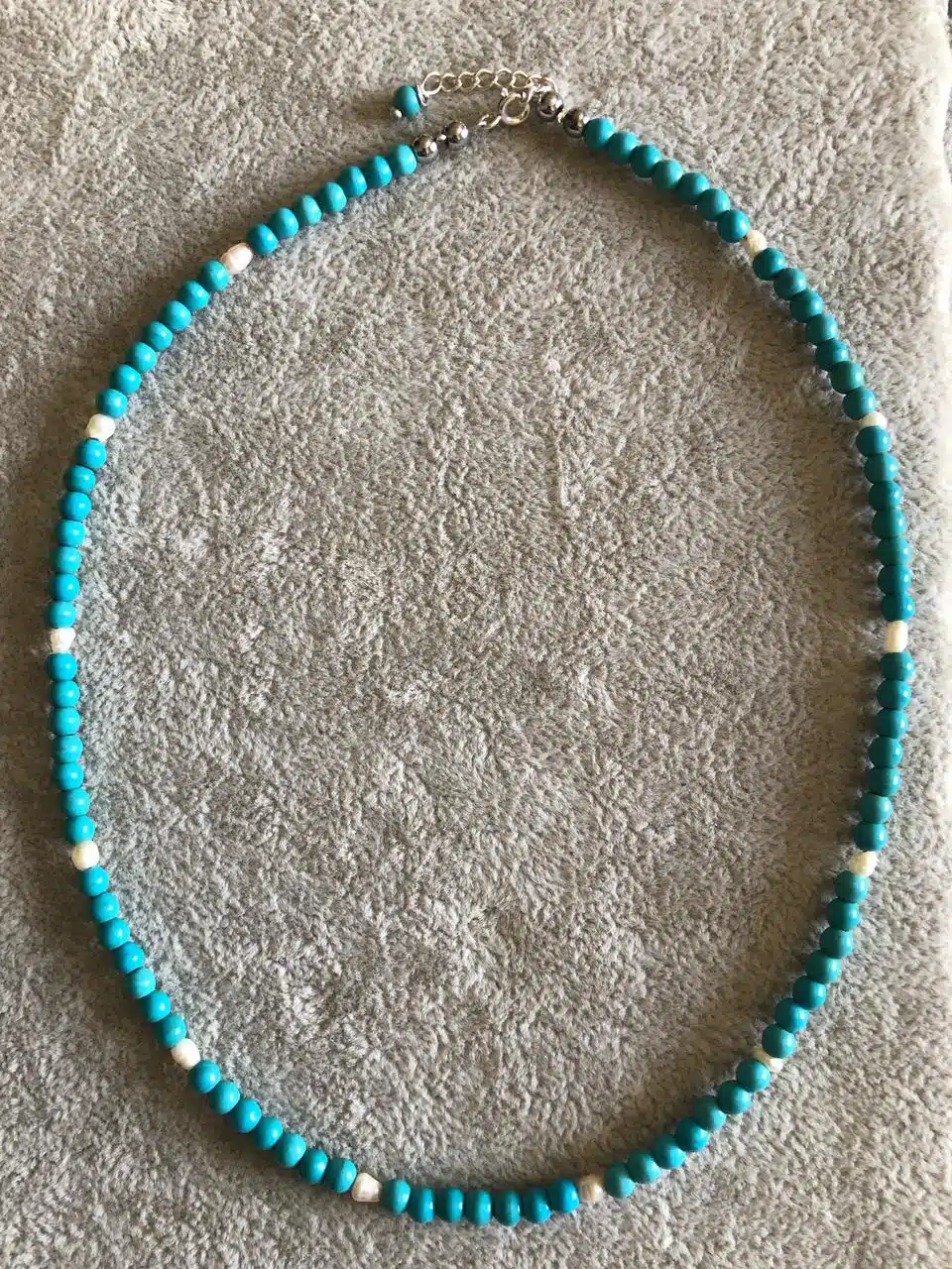 925 Silver Turquoise & Pearl Necklace 1 925 Silver Turquoise & Pearl Necklace