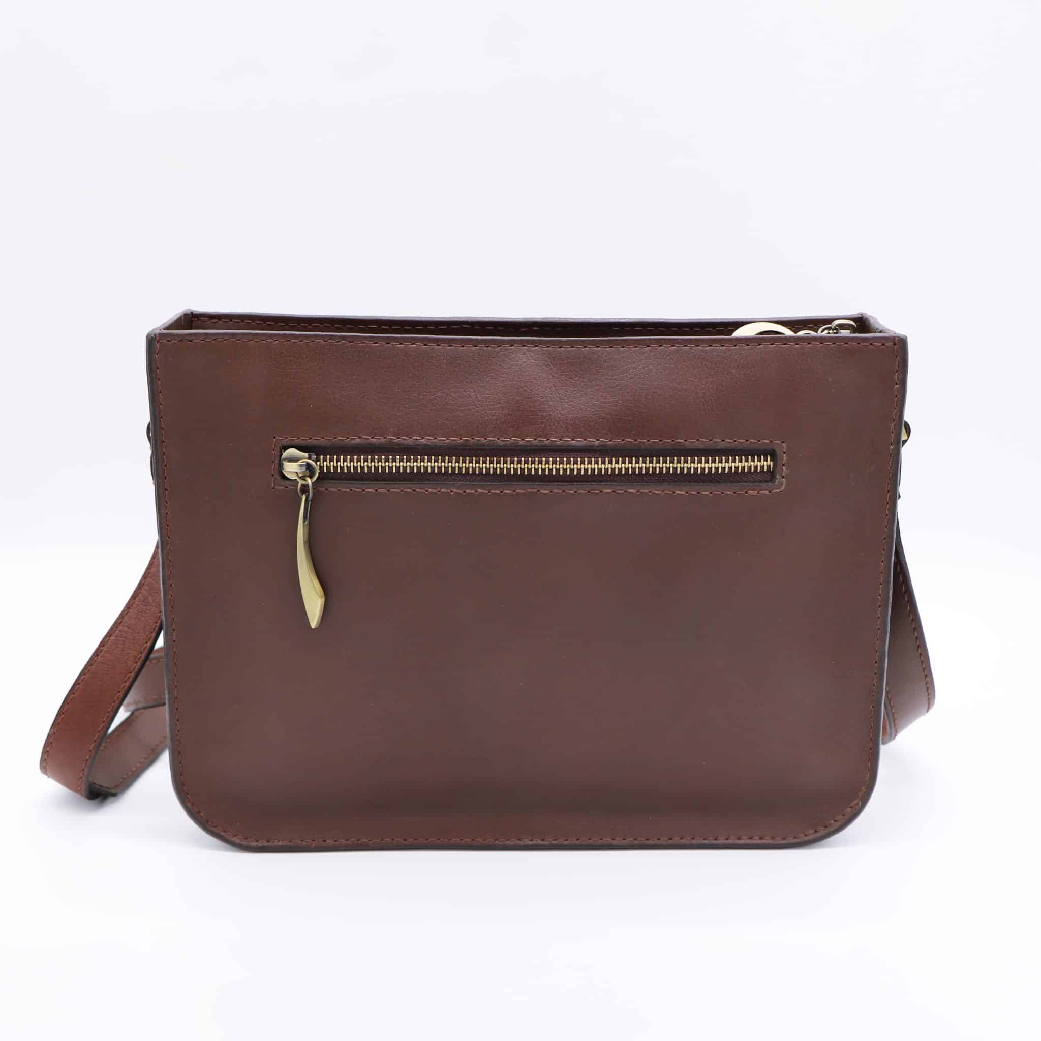 Brown genuine leather bag with colorful Cross stitching. 3 bag 2 1 1 scaled