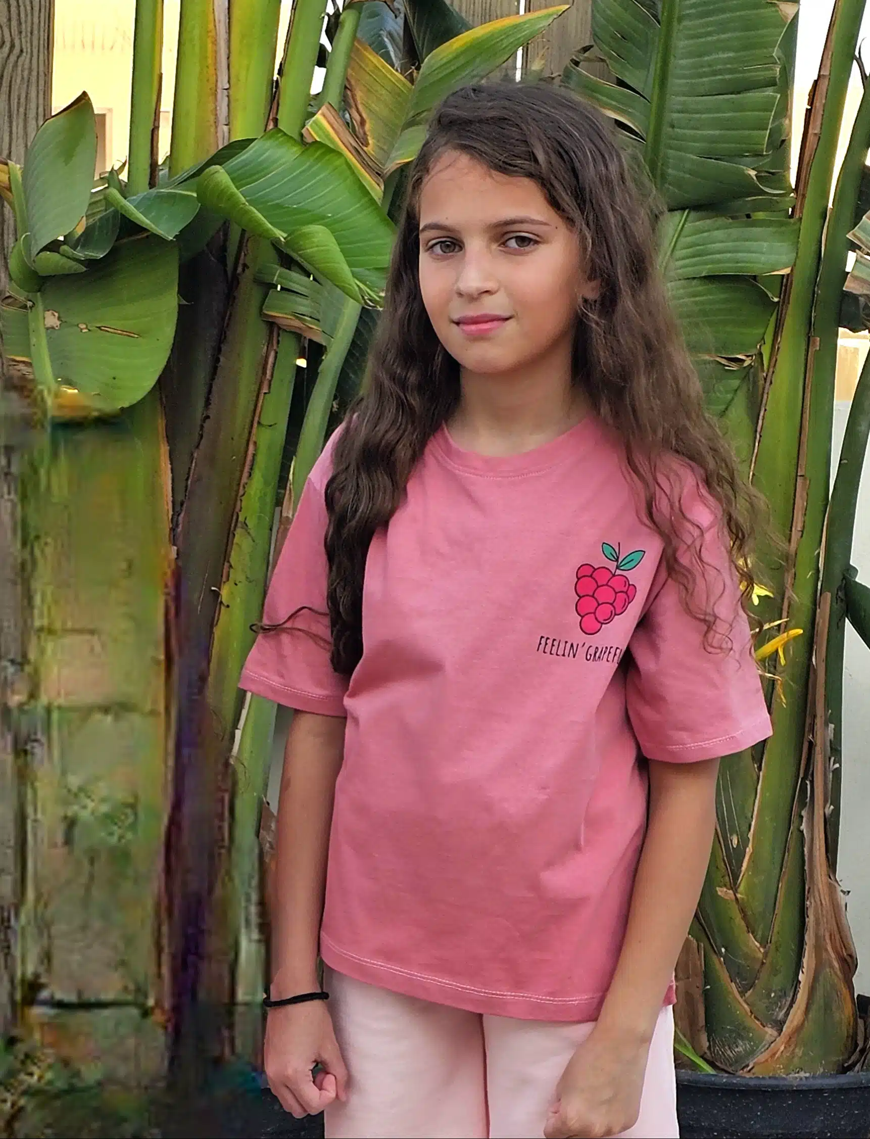 Oversized 'FEELIN' GRAPEFUL!' jersey T-shirt 100% cotton 1 Oversized 'FEELIN' GRAPEFUL!' jersey T-shirt 100% cotton