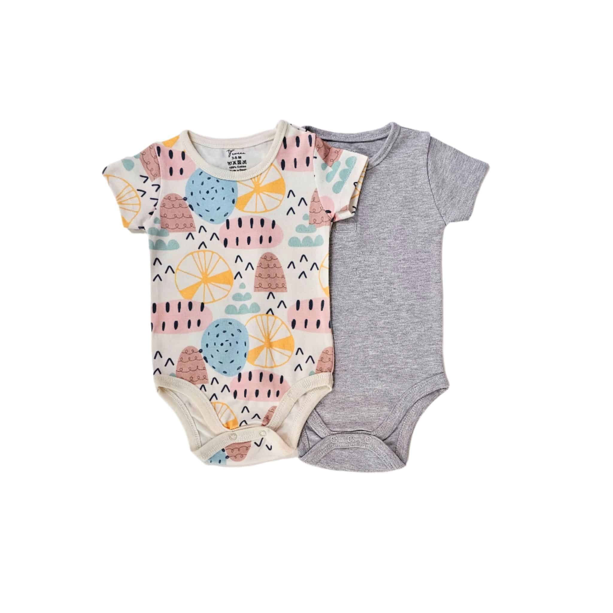 100% cotton 2-pack short sleeve bodysuit The Village set 1 baby bodysuits