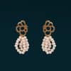 Gold plated silver earrings with fresh water pearls