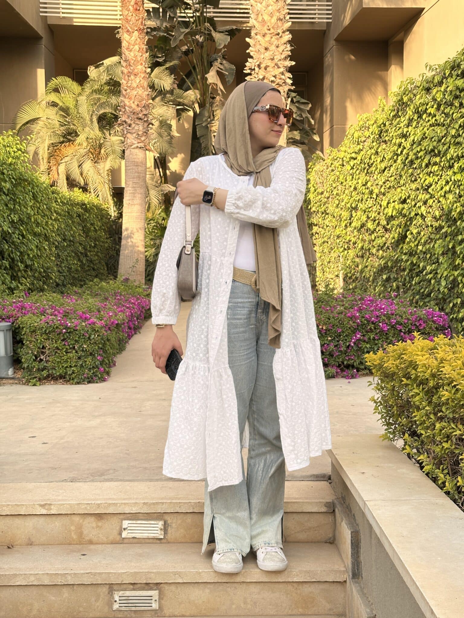 White dress/cardigan 1 White dress/cardigan