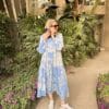 Blue tie dye dress