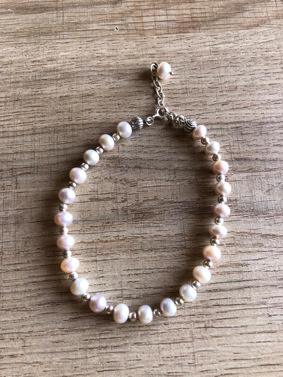 925 Silver Pink Pearl bracelet 1 925 Silver Pink Pearl bracelet