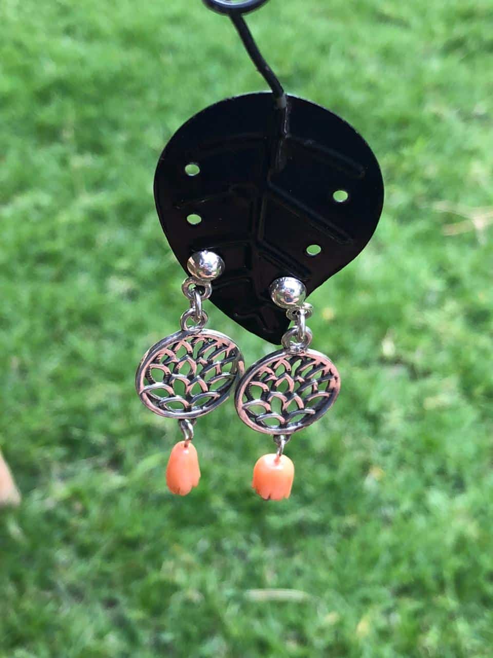 Tulip Whisper – 925 Silver Pink Coral Silver Earring 1 Tulip Whisper – 925 Silver Pink Coral Silver Earring
