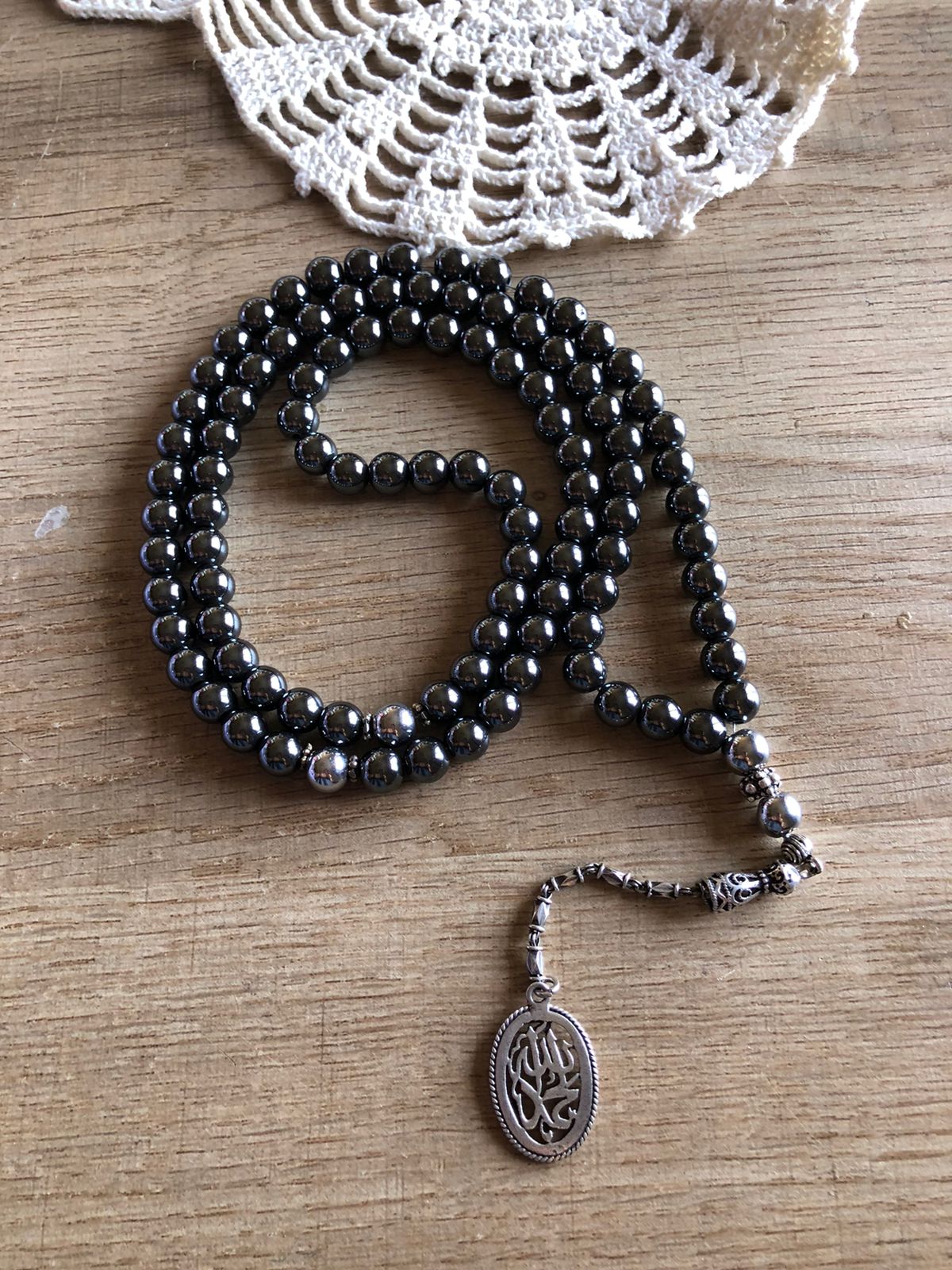 Handmade 925 Silver Dark grey Hematite Rosary 1 Handmade 925 Silver Dark grey Hematite Rosary