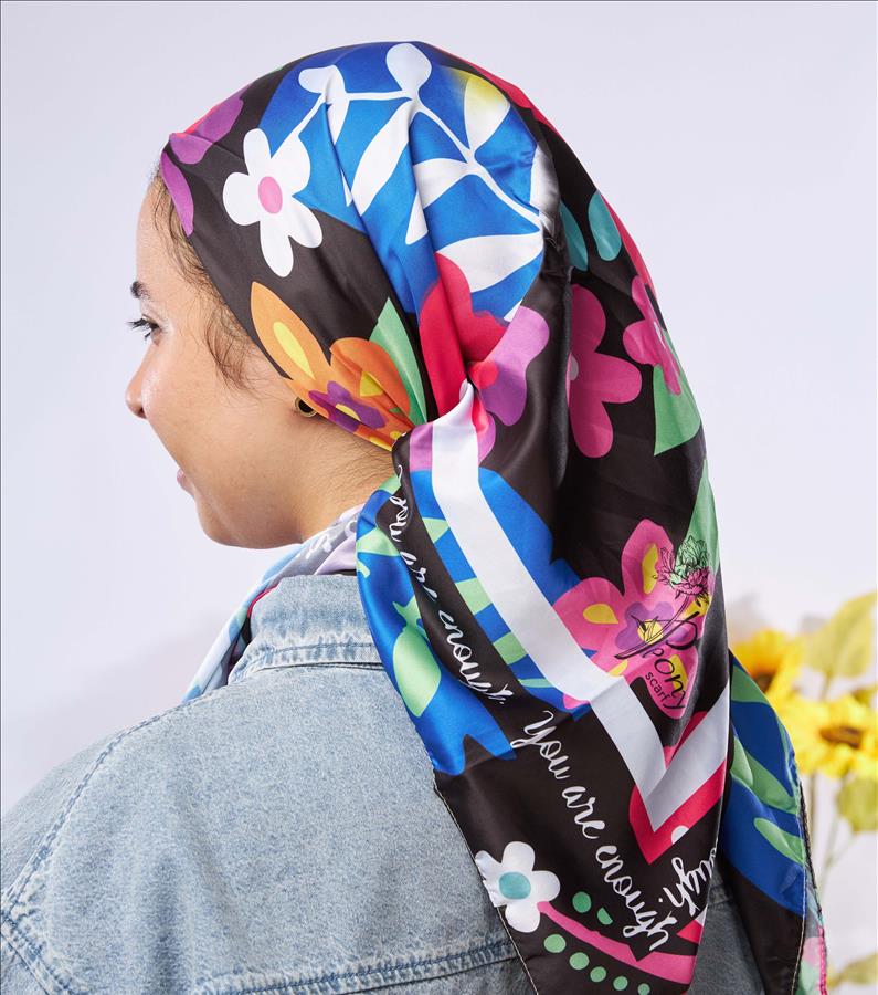 Black Floro Square Scarf 2 0J4A5560