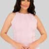 halter knit top pink