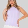 halter knit top purple