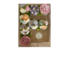 Letter F with floral cupcakes