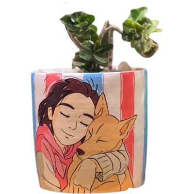 Girl & Dog Planter Pot 2 1 35