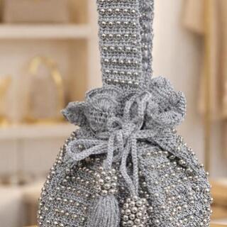 Silver Bag with small beads