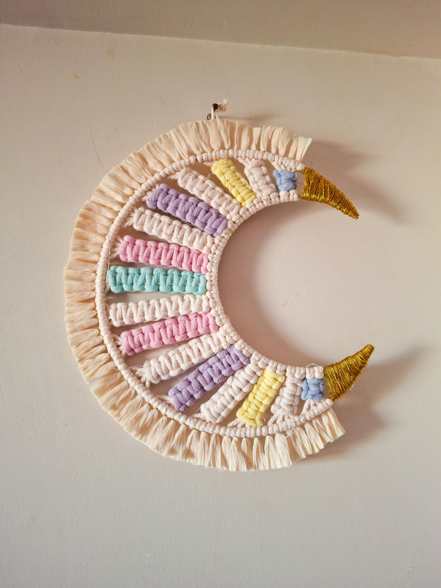 macrame colorful moon 1 Macrame Ramadan Moon