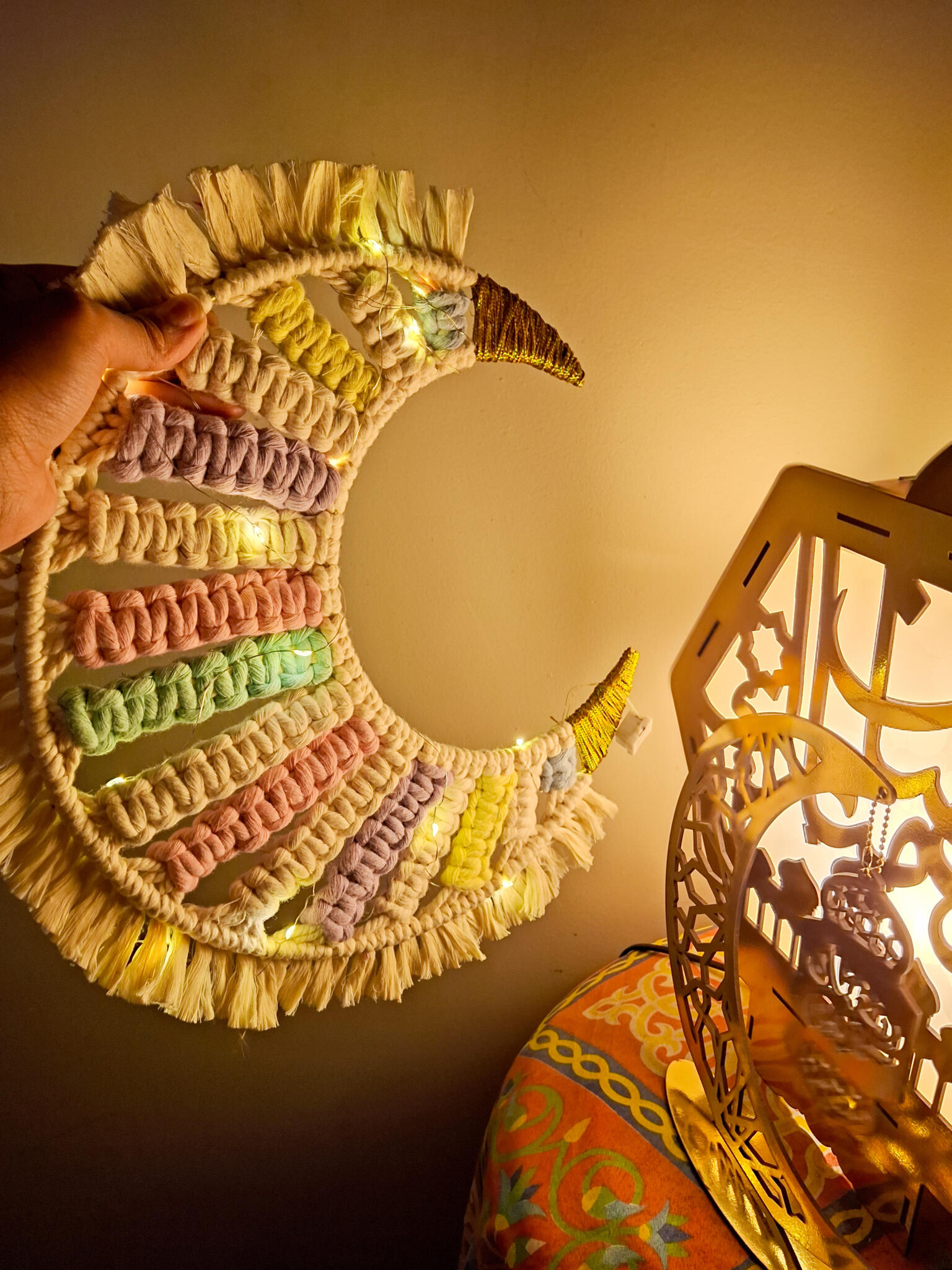 macrame colorful moon 5 colorful macrame moon
