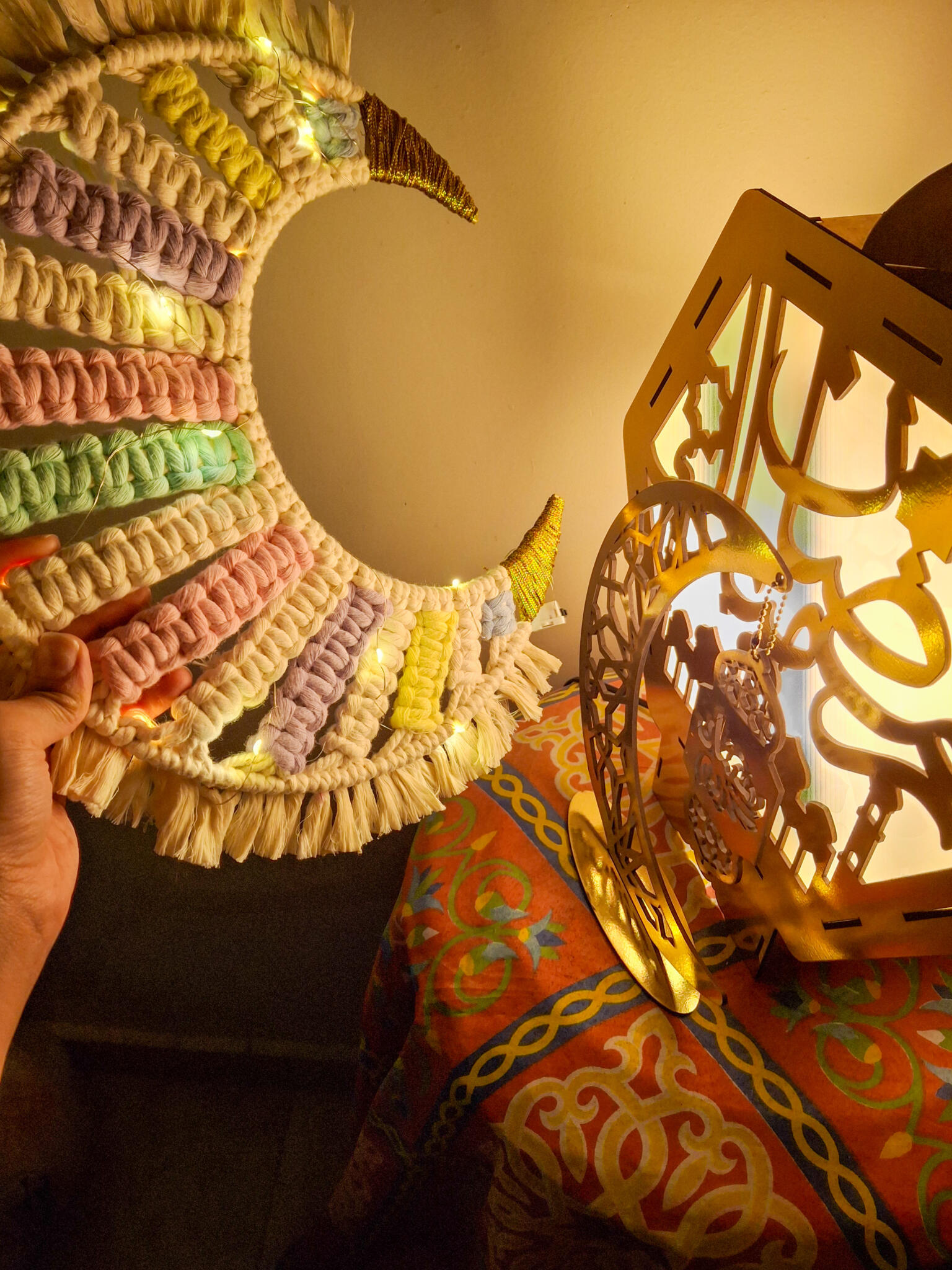 macrame colorful moon 7 colorful macrame moon