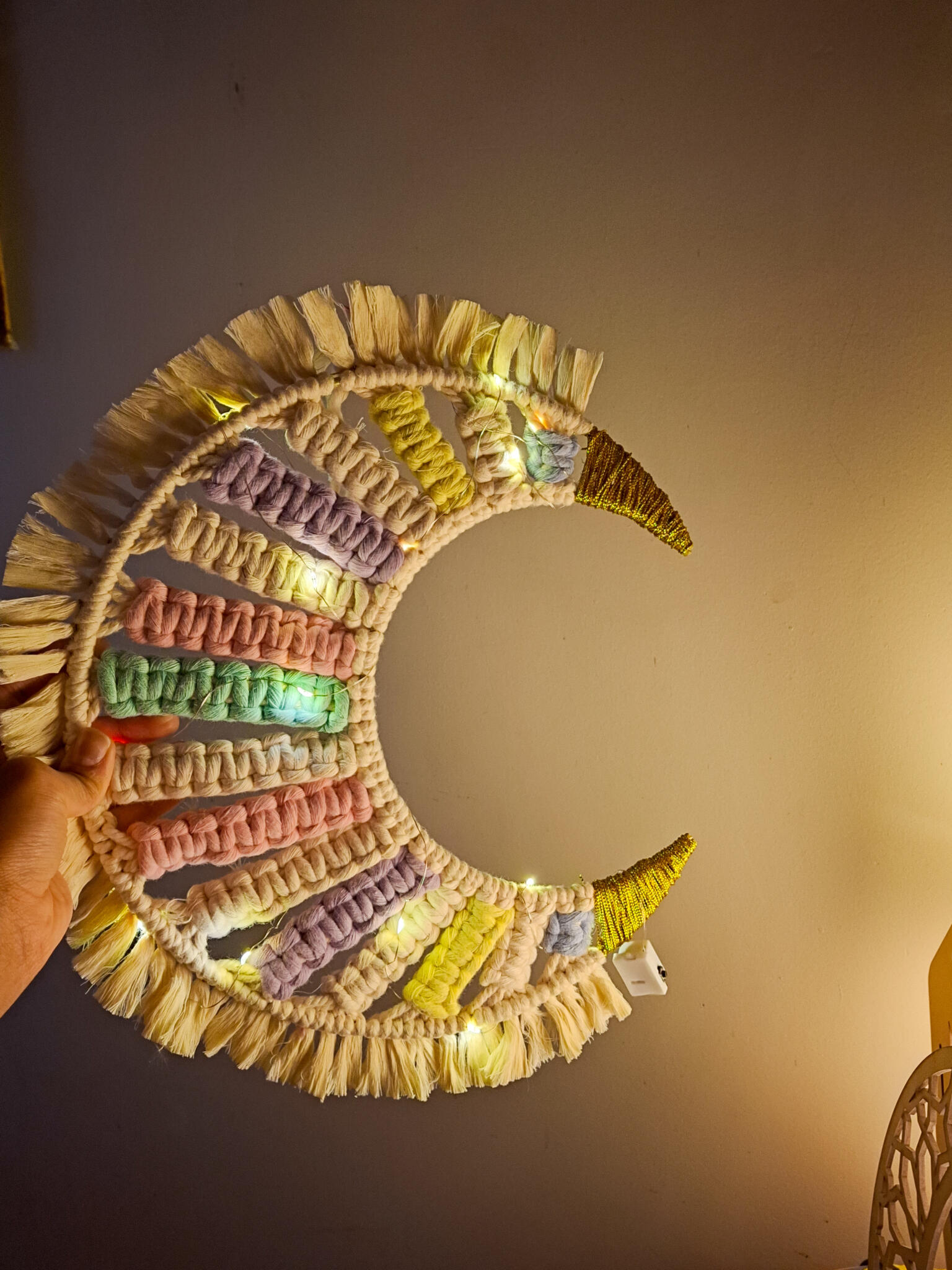 macrame colorful moon 6 colorful macrame moon