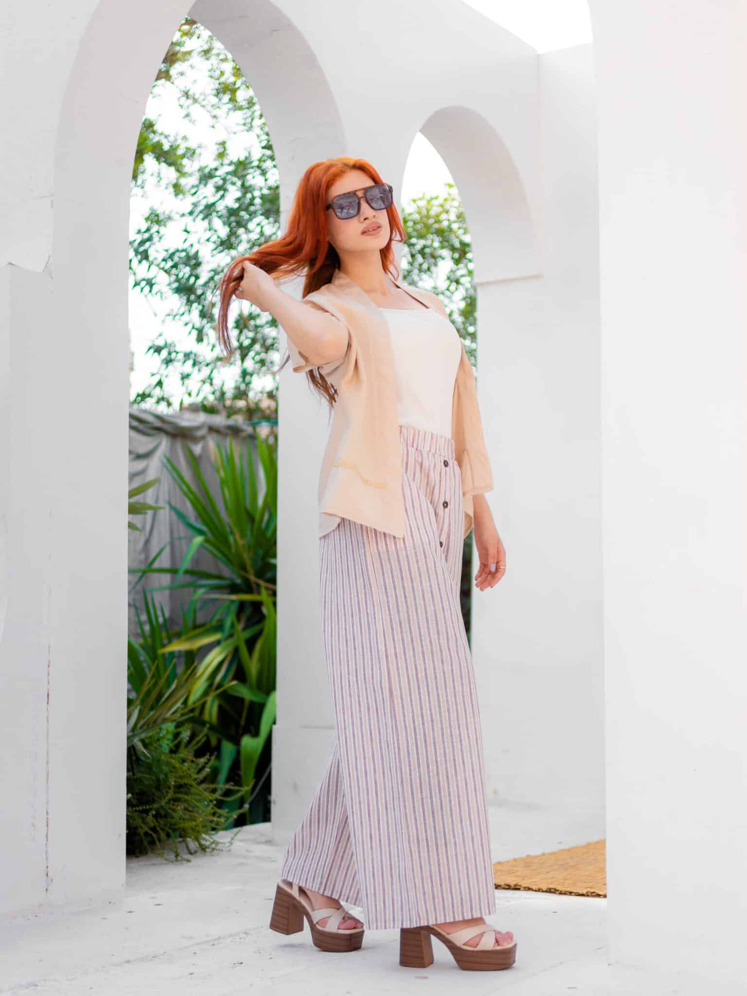 pure linen striped pants with pockets 7 1001045153 scaled