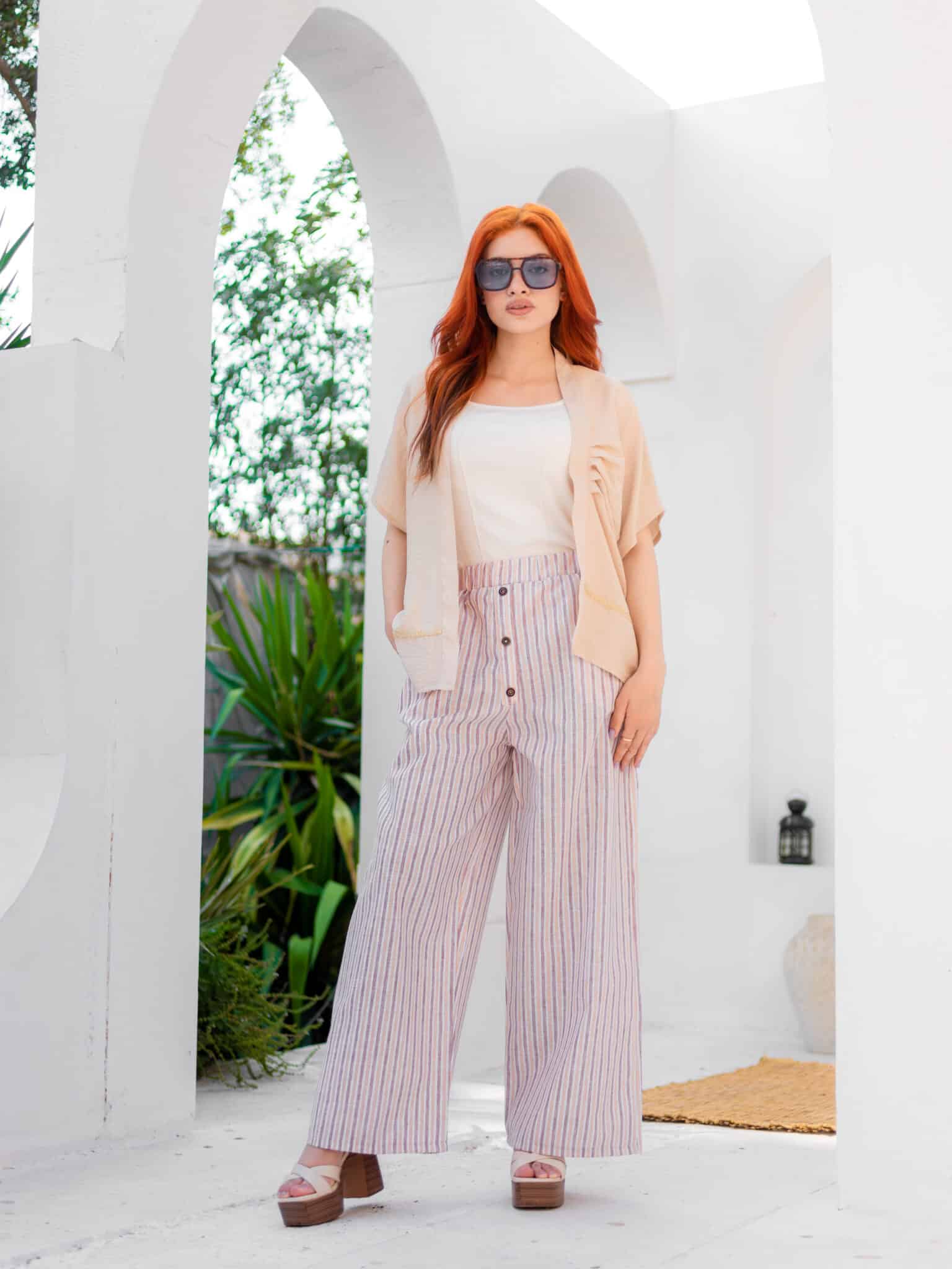 pure linen striped pants with pockets 3 1001045155 scaled